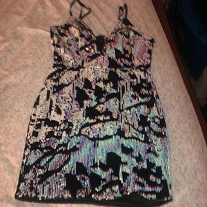 Black and blue Sequins dress